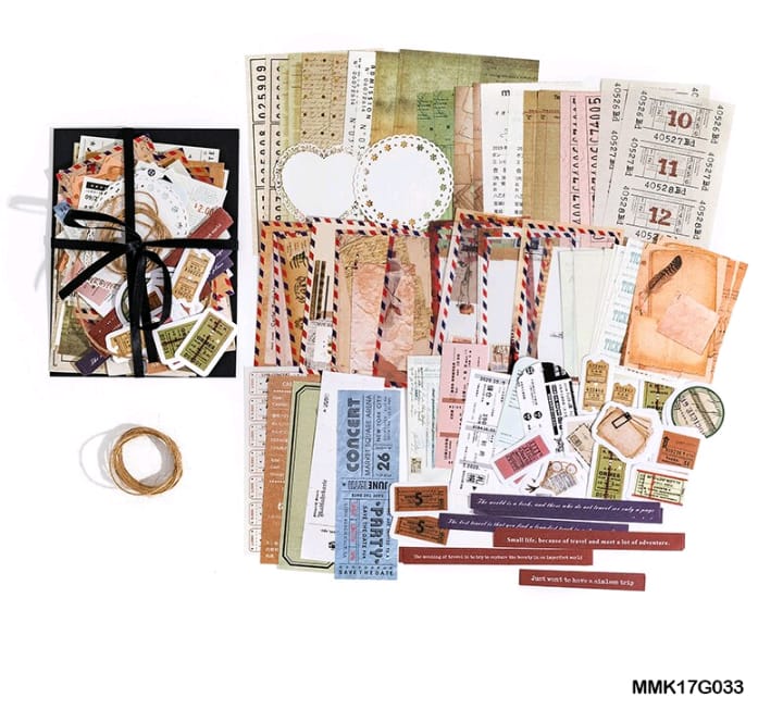 MMK17G033 Retro Paper Cutout and Sticker 85pcs
