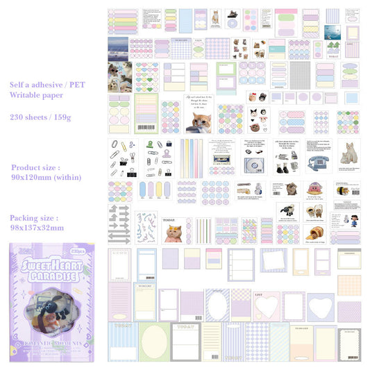 MXSK403 - Mini Journal Kit| material paper Qimeng Huajian series non-sticky DIY collage retro creative notebook