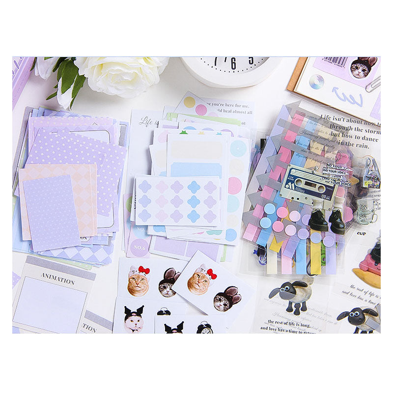 MXSK403 - Mini Journal Kit| material paper Qimeng Huajian series non-sticky DIY collage retro creative notebook