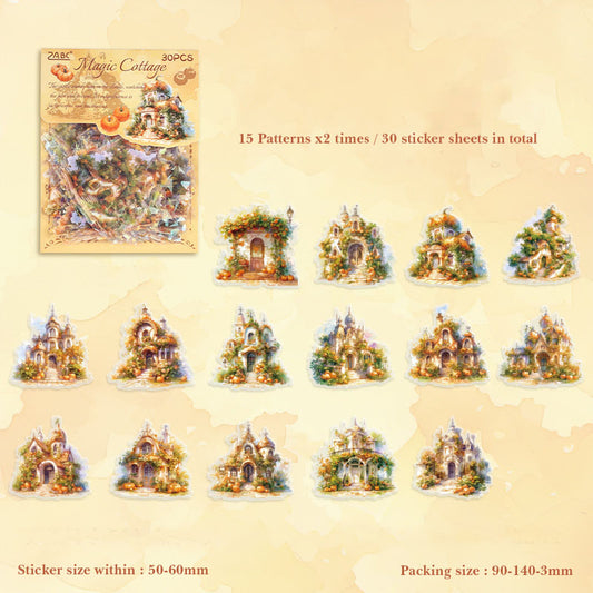 MYYZ601 - sticker magic smoke quiet house series laser shell light waterproof pet hand account material posted 30 into