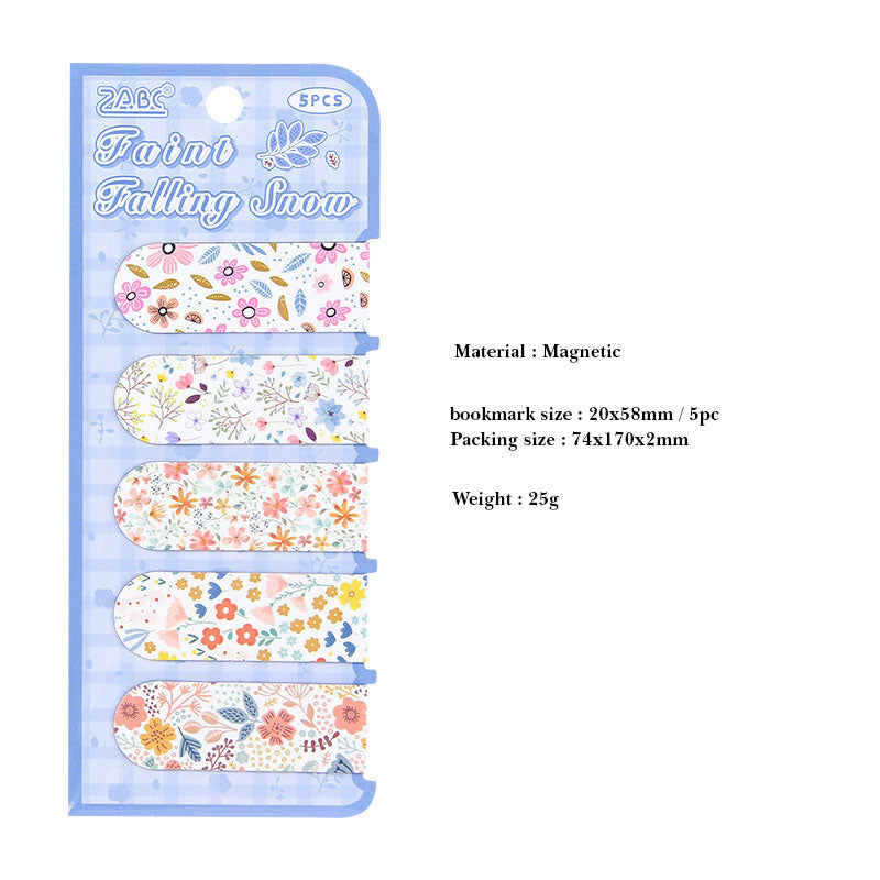 NCSH601 - magnetic bookmark thick color floral series small gift magnetic bookmark creative senior sense
