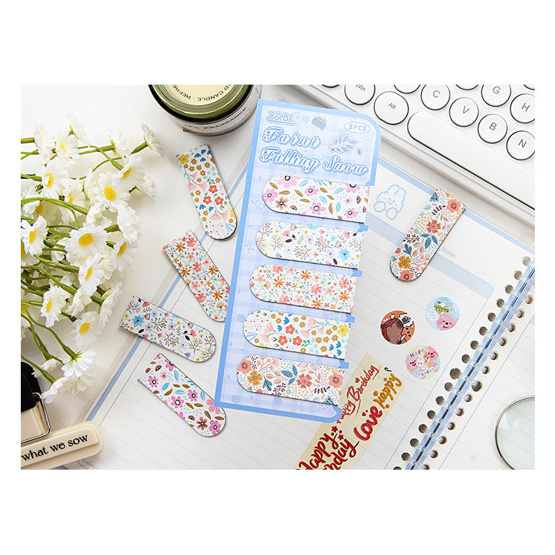 NCSH601 - magnetic bookmark thick color floral series small gift magnetic bookmark creative senior sense
