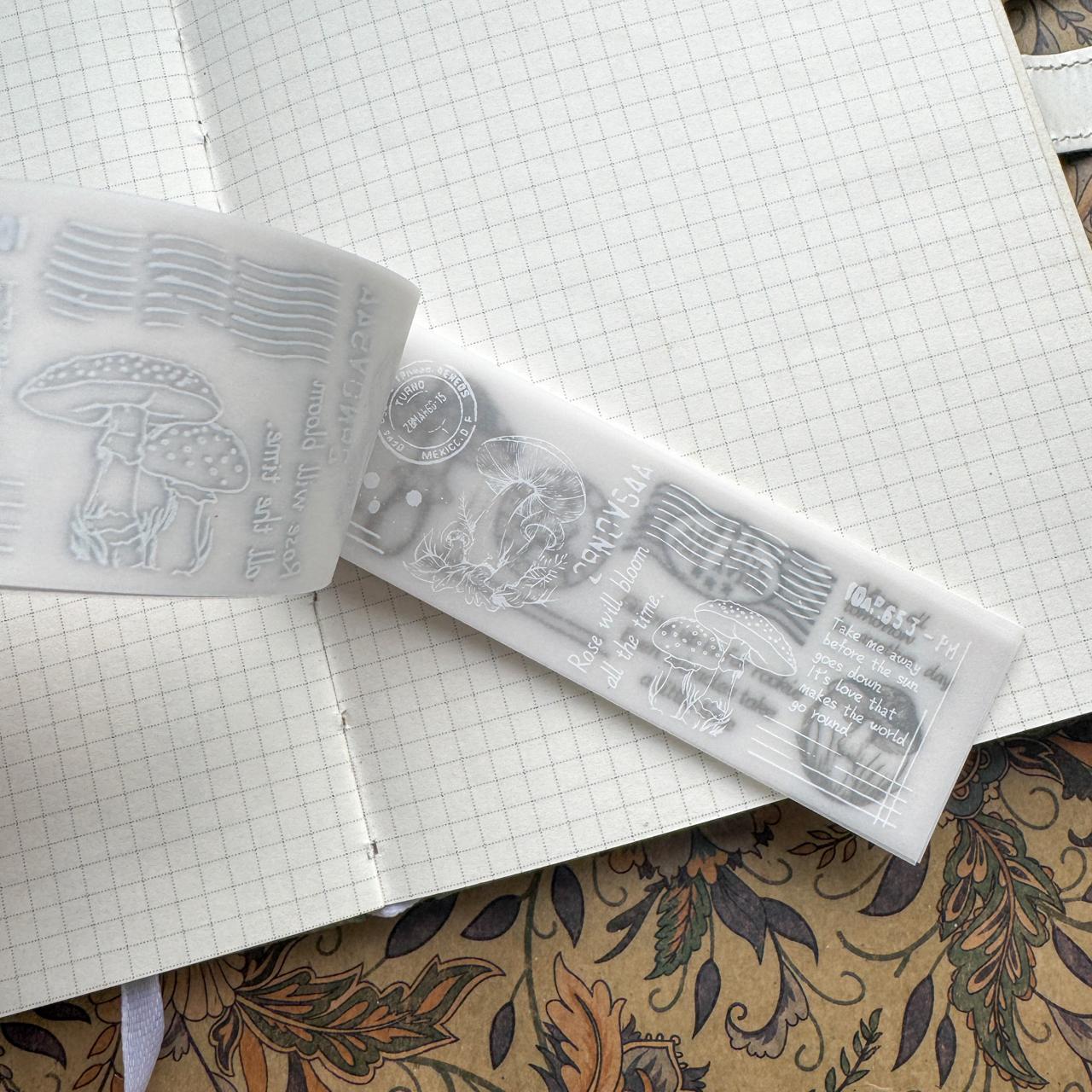 NNHY805 - sticker this murmur flower series creative retro sulphuric acid paper white ink hand account material 30 sheets into
