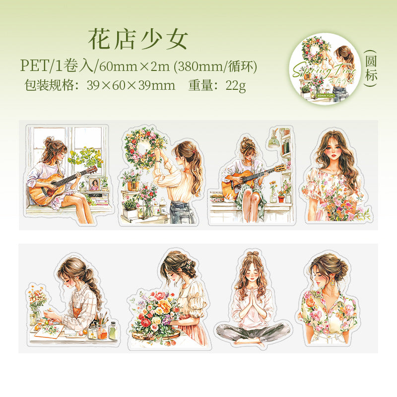 Crsf005 Spring Time Sticker roll Pet Sticker | 60mm*2m