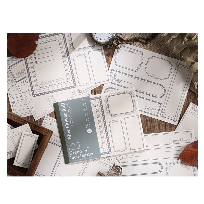 QWHTJ402 - sticky note paper thousand patterns flower path series non-sticky retro handbook collage base tearable sticky note