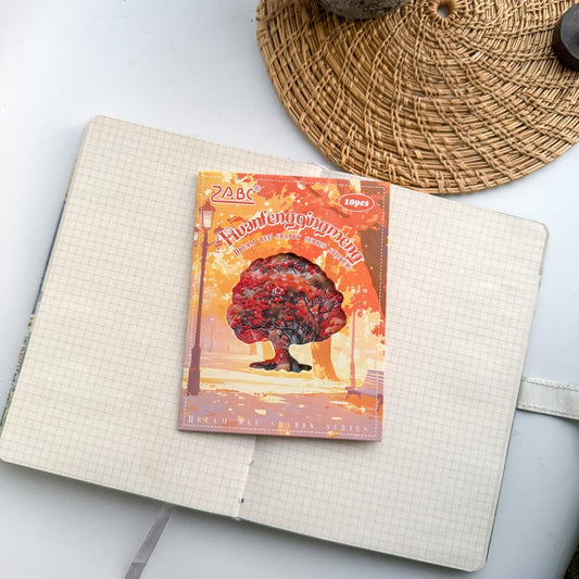 QMSY604 - sticker pack Dream tree shadow series tree landscaping theme pet handbook material stickers 10 pieces