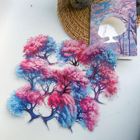 QMSY606 - sticker pack Dream tree shadow series tree landscaping theme pet handbook material stickers 10 pieces