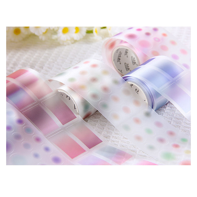 SCLZ101 - boxed tape color flow series landscaping tape pet cutting film handbook circulation sticker 6 rolls