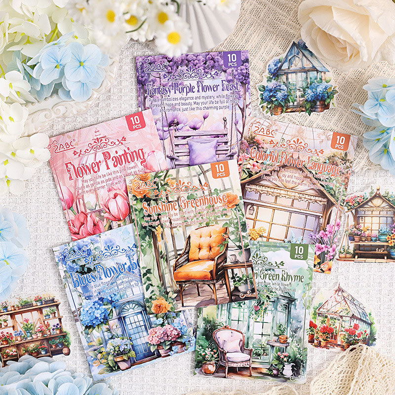 SZHJ601 - material pack watercolor dream series ins wind and paper hand curtain retro film DIY sticker