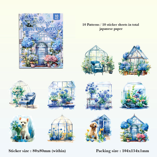 SZHJ605 - sticker pack Flower Path series of creative retro garden landscaping hand account material stickers 10