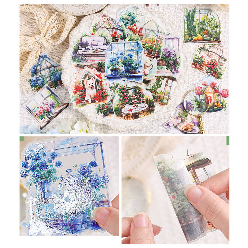 SZHJ605 - sticker pack Flower Path series of creative retro garden landscaping hand account material stickers 10