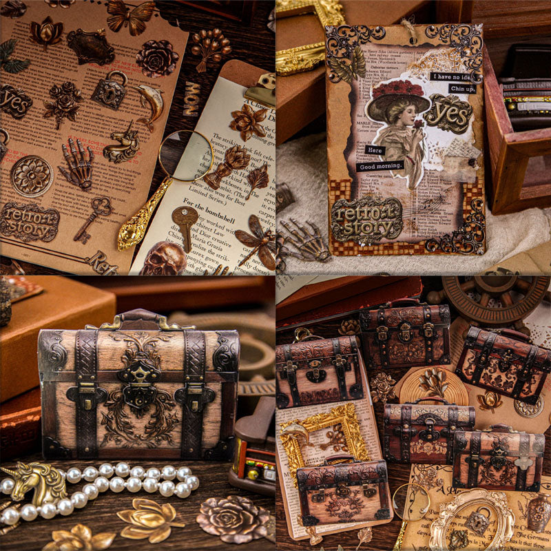 SZPJ-050-Retro Story sticker pack old objects series retro old objects notebook decoration materials 25 pieces 6 types