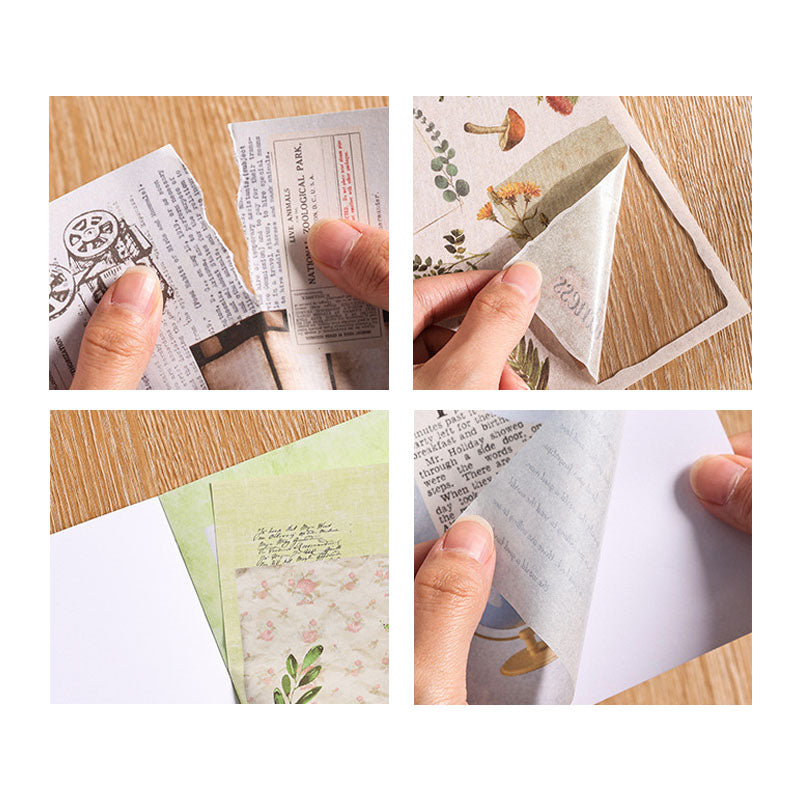 TJGYB401 - guide light and shadow thin retro creative sticker this cutting film hand account sticker book material paper 40 sheets into