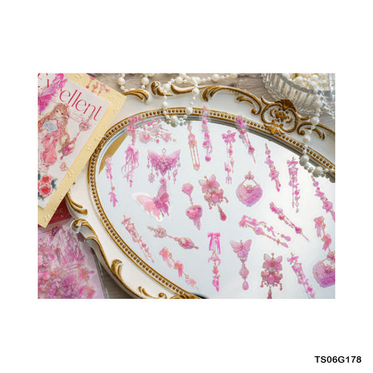 TS06G178 Jewelry Fantasy Illustrated Sticker 40Pc
