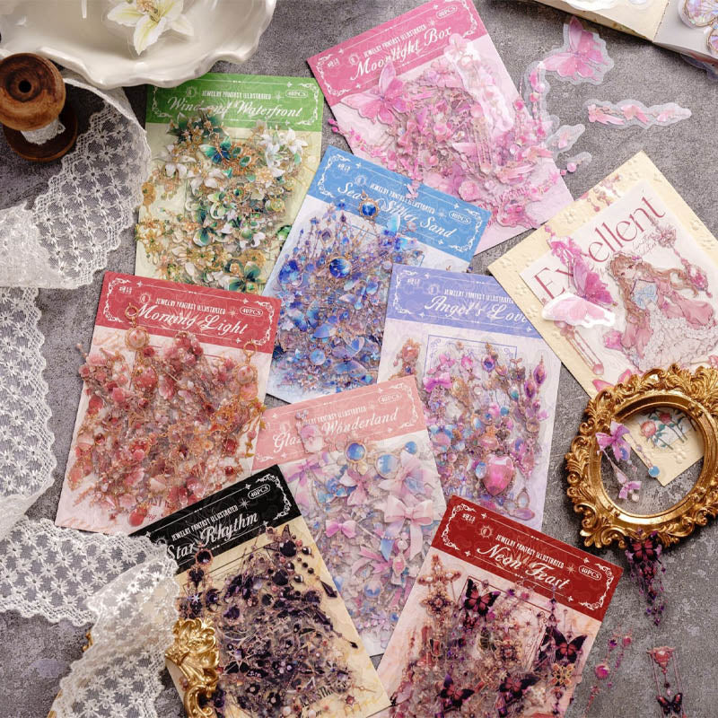 TS06G183 Jewelry Fantasy Illustrated Sticker 40Pc