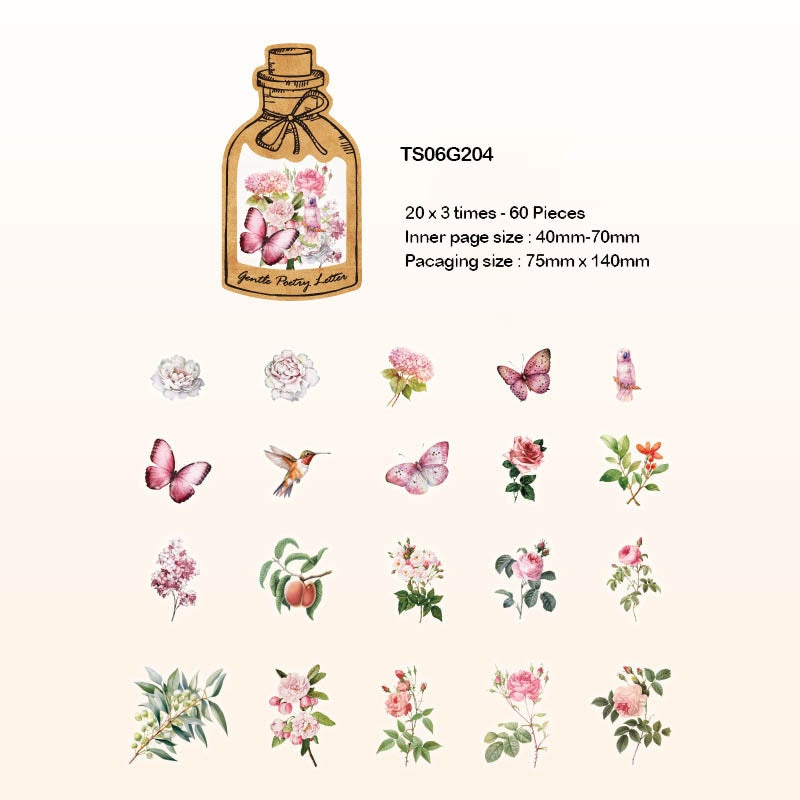 Ts06G204 Sugar Poetry Pet Sticker Pack 60Pc