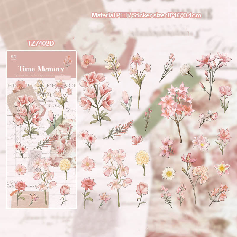 Tz7402D Time Memory Flower Sticker Pack 2 Sheets