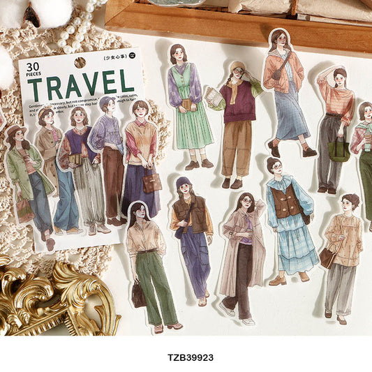 Tzb39923 Japanese Character Deco Sticker 30Pc