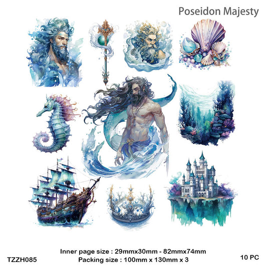 Tzzh085 Mermaid Retro Story Sticker Pack 20Pc