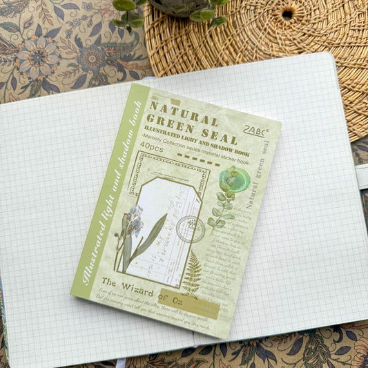 TJGYB401 - guide light and shadow thin retro creative sticker this cutting film hand account sticker book material paper 40 sheets into