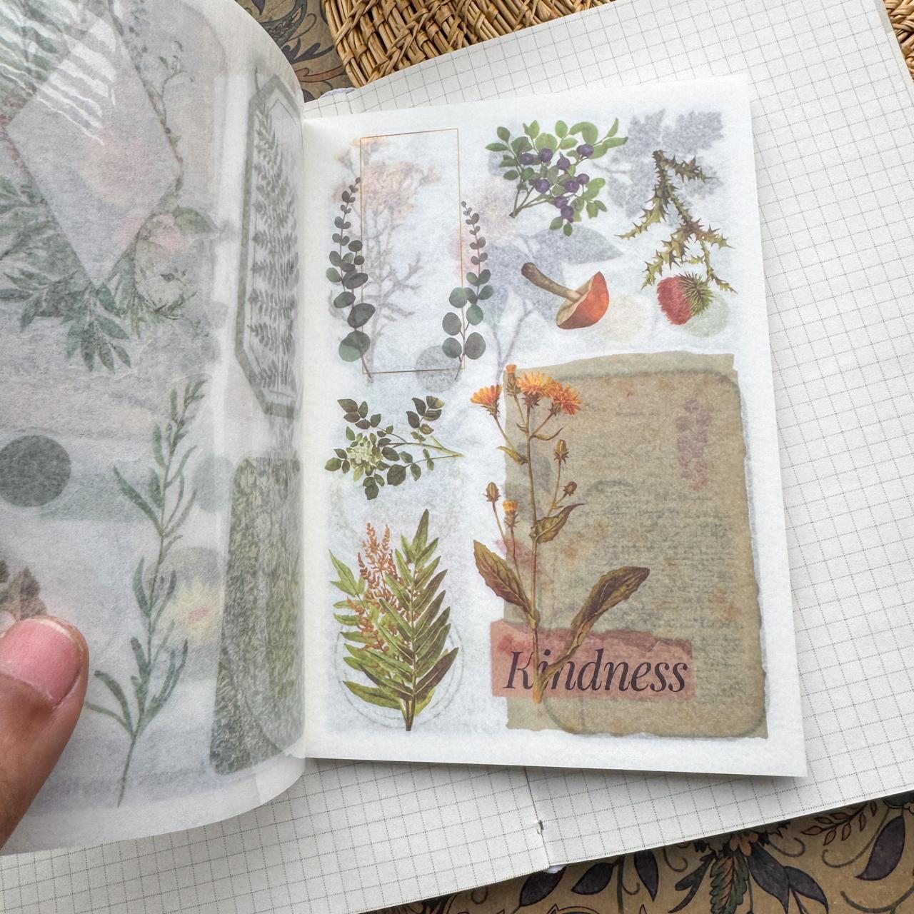 TJGYB401 - guide light and shadow thin retro creative sticker this cutting film hand account sticker book material paper 40 sheets into