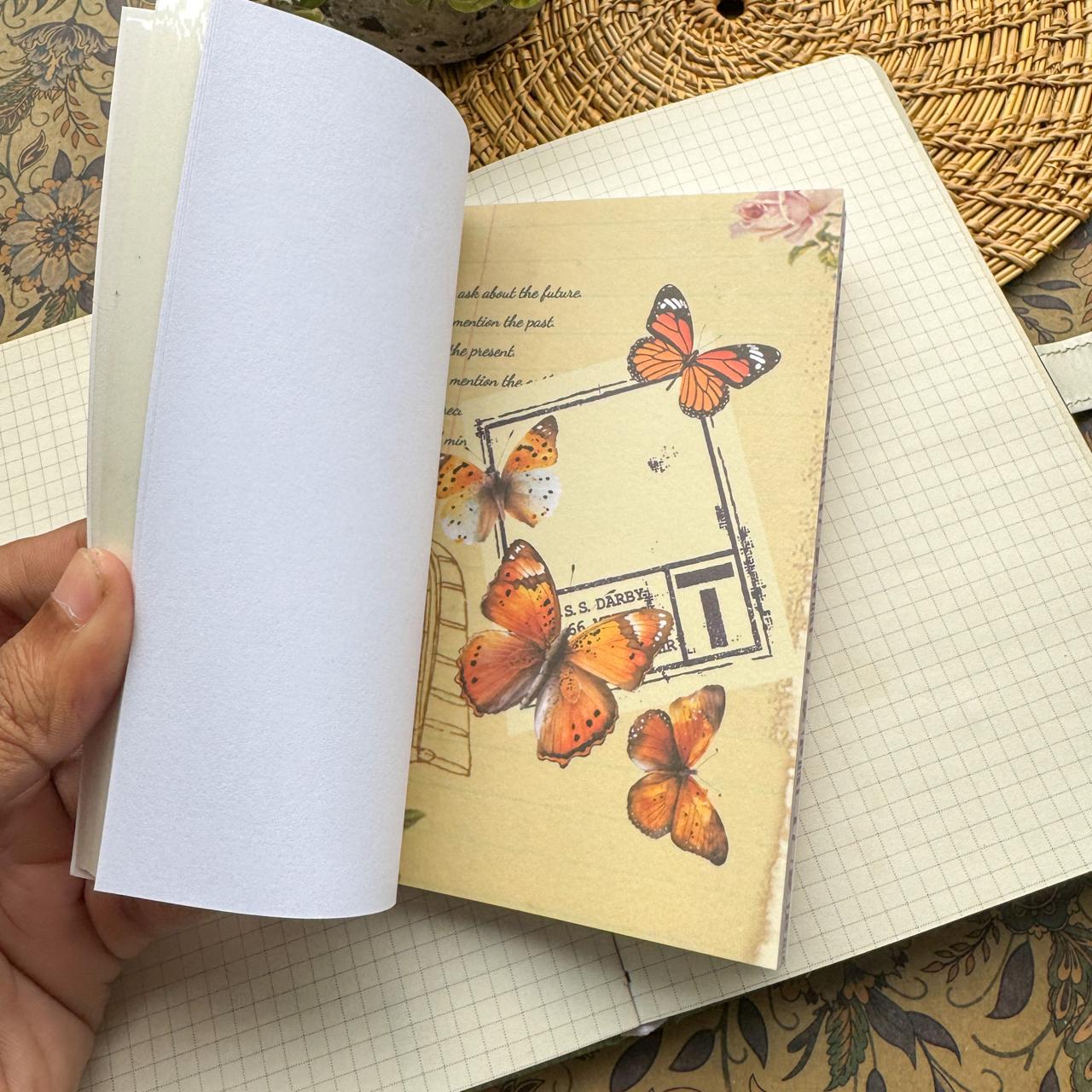 TJGYB402 - guide light and shadow thin retro creative sticker this cutting film hand account sticker book material paper 40 sheets into
