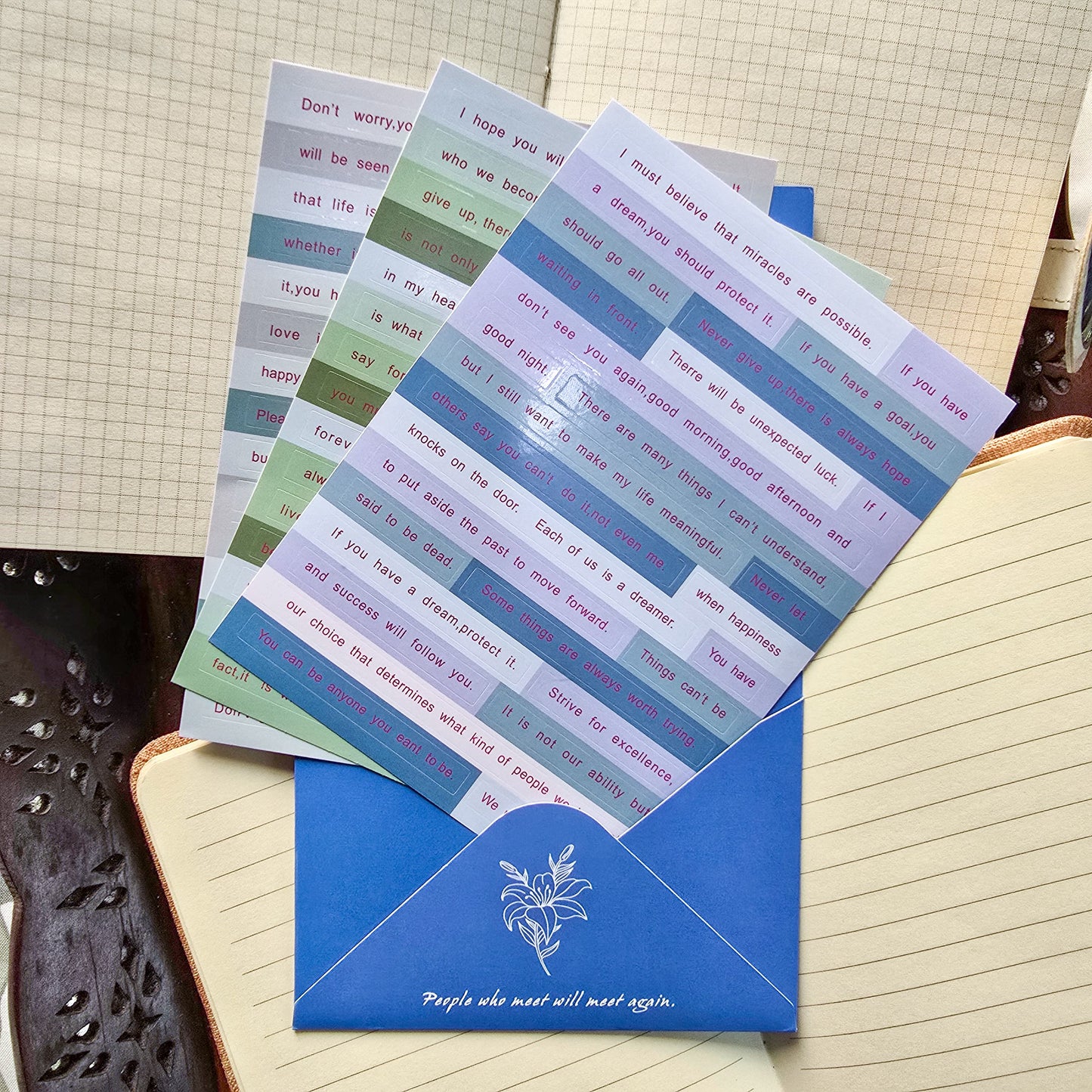 WX-LT-(E)English Letter Series Deco Sticker 3 Sheets| Quotes Sticker