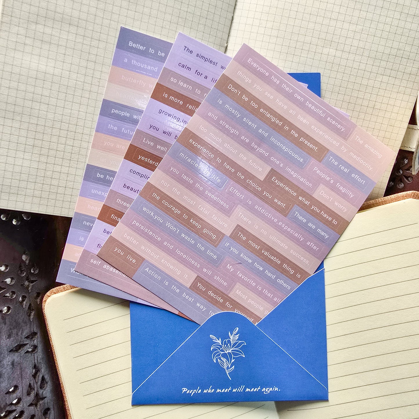 WX-LT-(H)| English Letter Series Deco Sticker 3 Sheets| Quotes Sticker