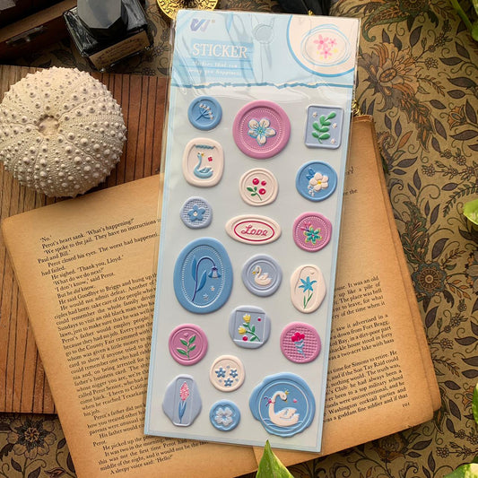 WXMYZ 6 Wax Sealed Themed Sticker | Wax Stamp Sticker