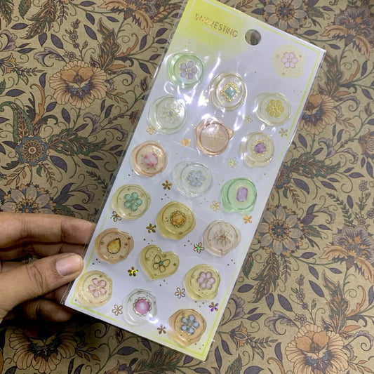 ZWBY5 Transparent Wax Stamp Sticker