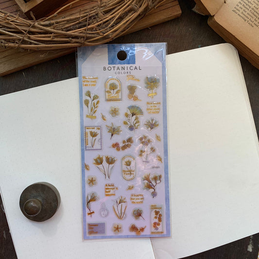 ZWBG #5 Botanical Journaling Sticker 1 Sheet - Kiss Cut Transparent Pet Stickers