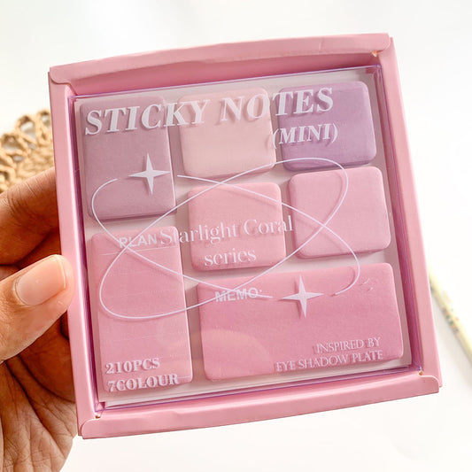 SN-1909-210(HMC) - Red Wine Paper Pastel Sticky Notes/Memo Pads Set | 95 mm * 98mm | 210 Sheets | Eye Shadow Sticky Notes
