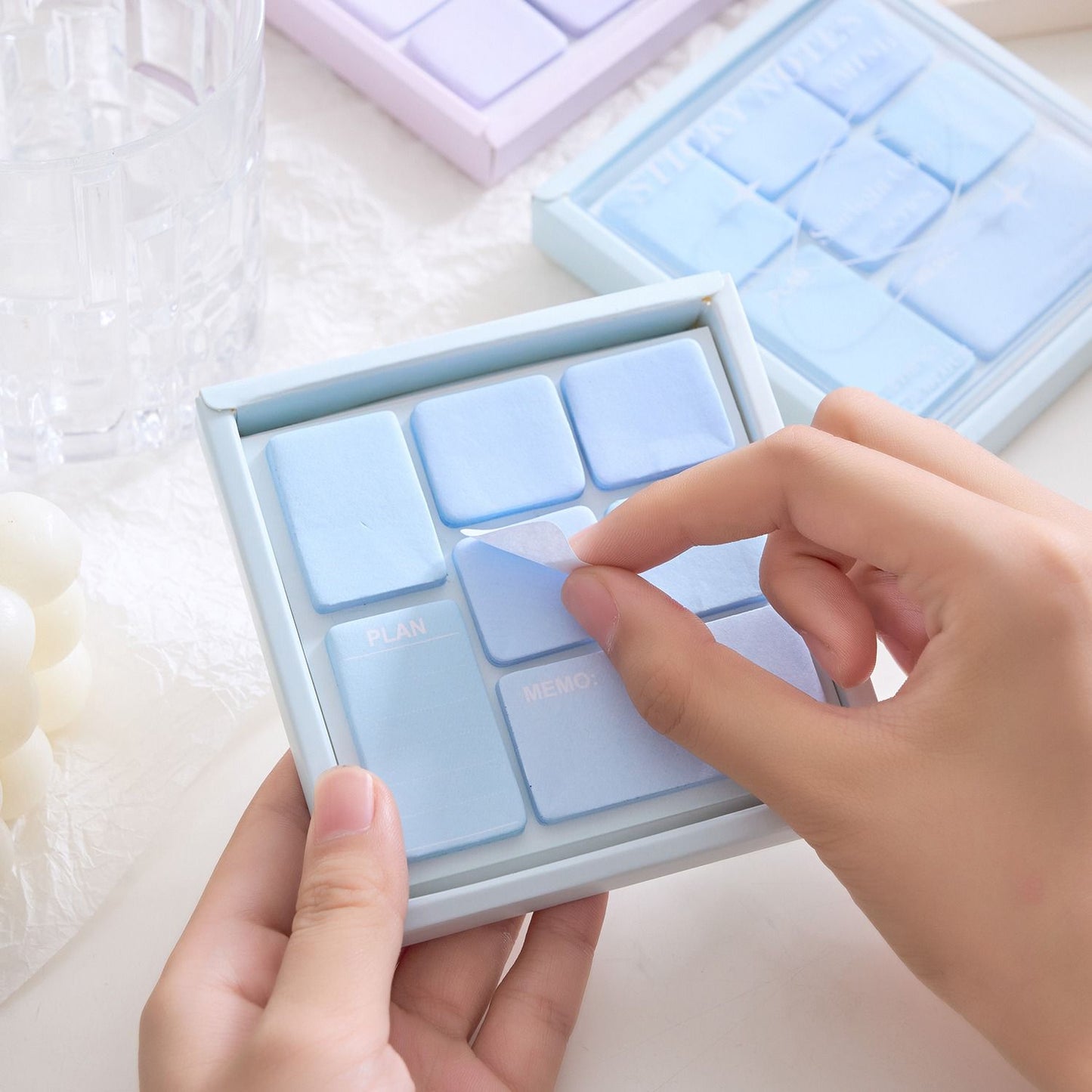 SN-1909-210(HMC) - Tears of Moonlight Pastel Paper Sticky Notes/Memo Pads Set | 95 mm * 98mm | 210 Sheets