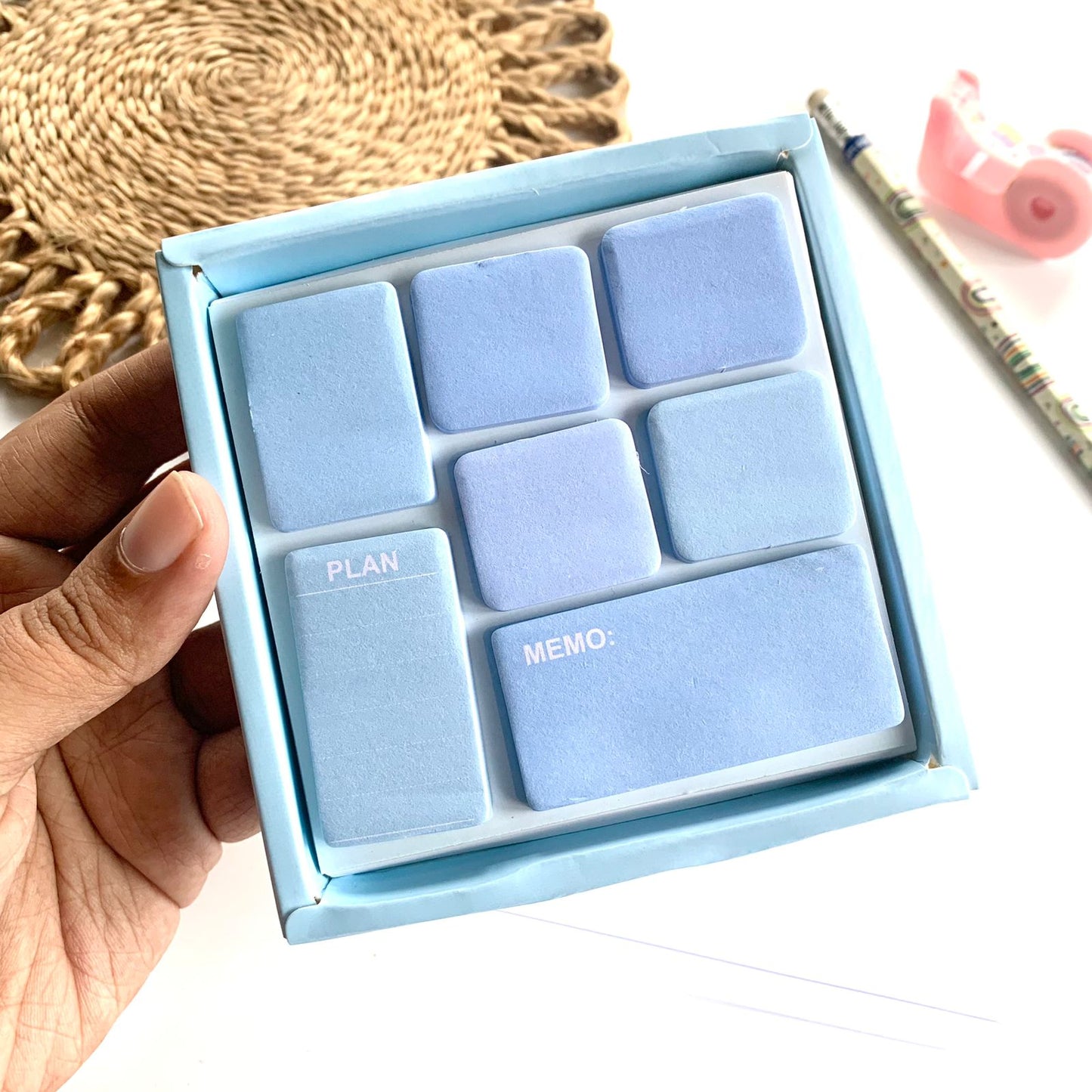 SN-1909-210(HMC) - Tears of Moonlight Pastel Paper Sticky Notes/Memo Pads Set | 95 mm * 98mm | 210 Sheets