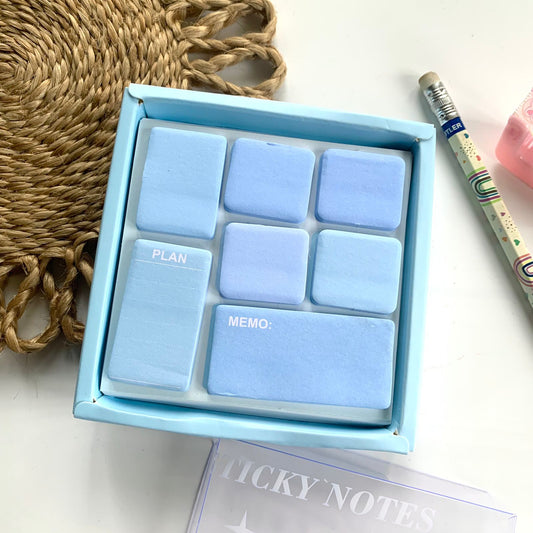 SN-1909-210(HMC) - Tears of Moonlight Pastel Paper Sticky Notes/Memo Pads Set | 95 mm * 98mm | 210 Sheets | Eye Shadow Sticky Notes