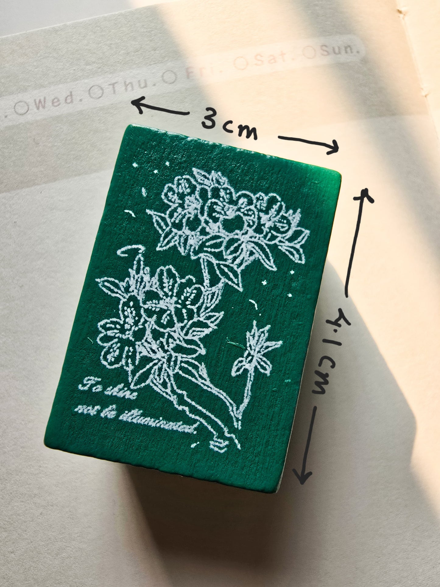 SXHX201 - E Wooden Stamp | Flower | The Wooden Stamp | Green box