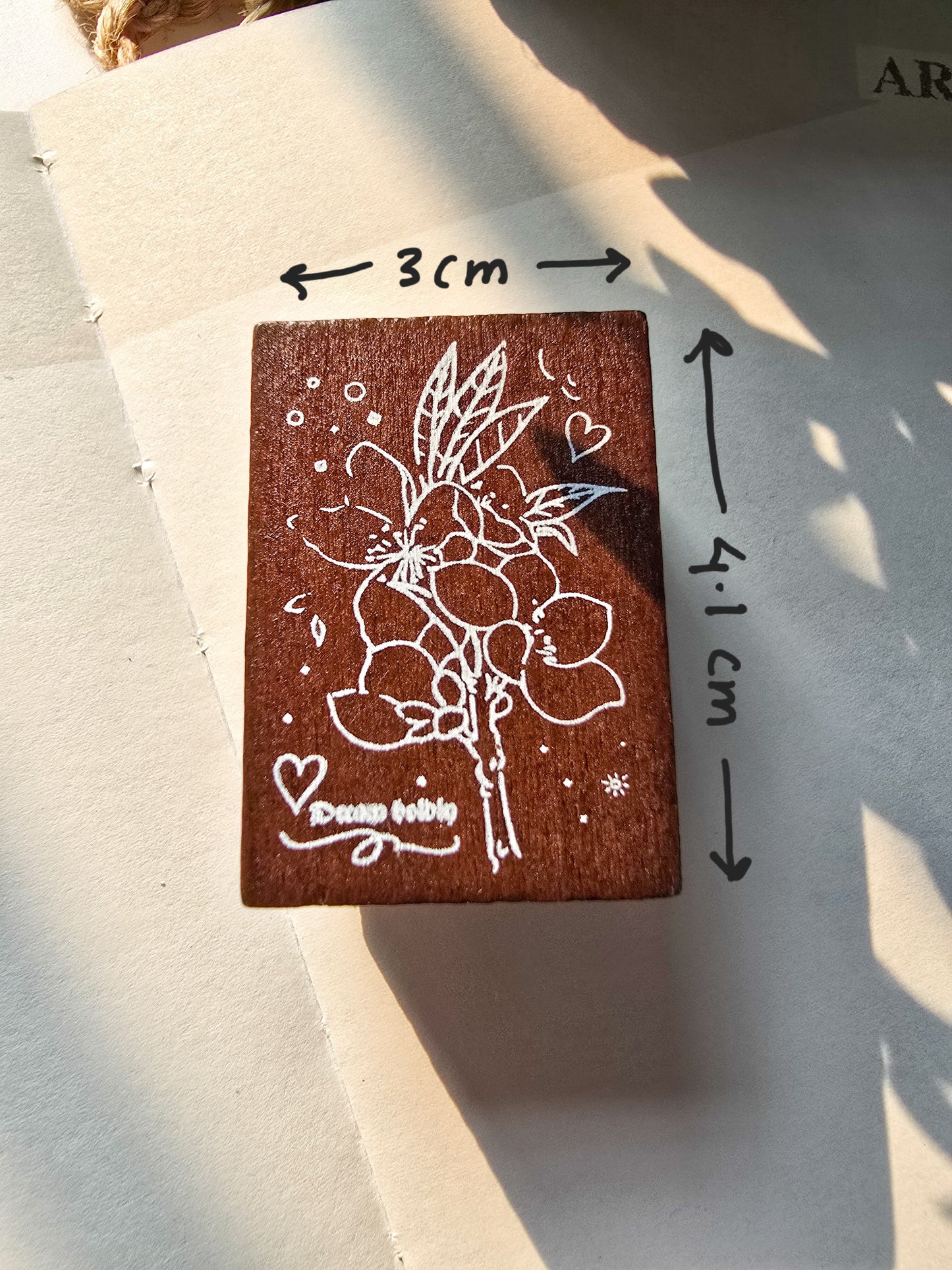 SXHX202- F Wooden Stamp | inflorescence series retro wooden hand account