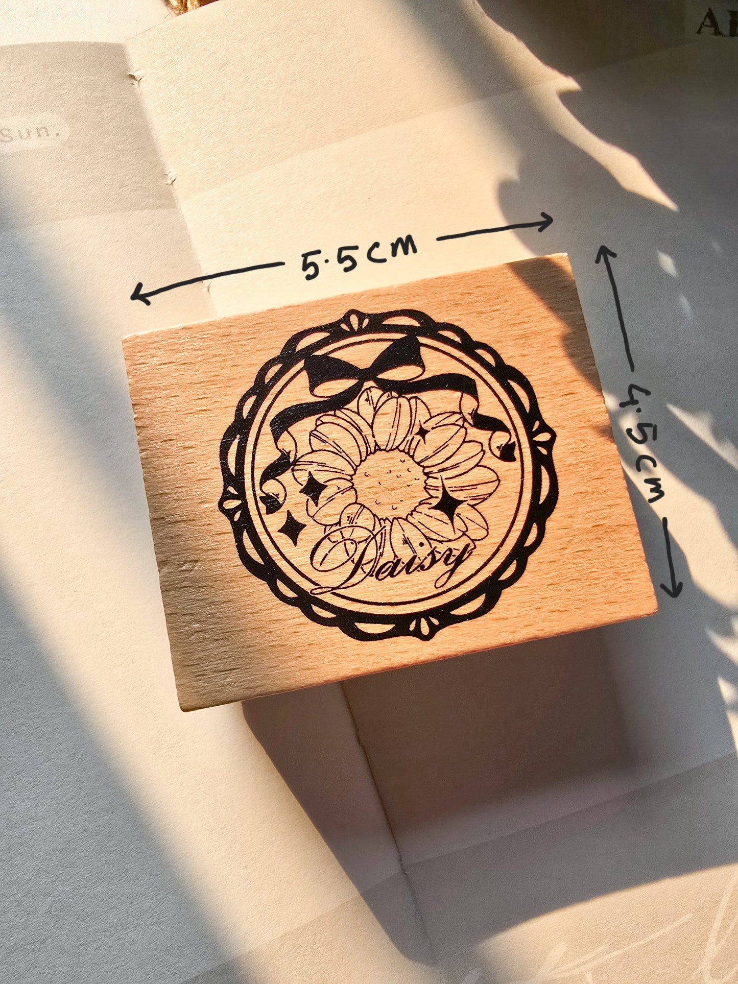DWHY201 -A Wooden stamp | seal butterfly flower ribbon stamp