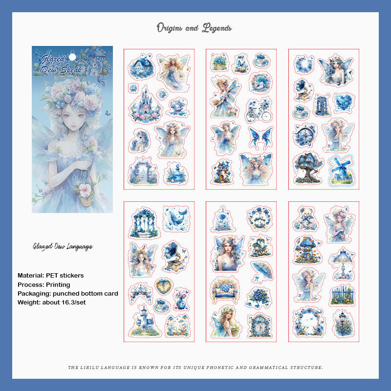 XYHM402 - sticker pack Star Language Flower Dream series retro cut film handbook pet material stickers 6 pieces into 4 types