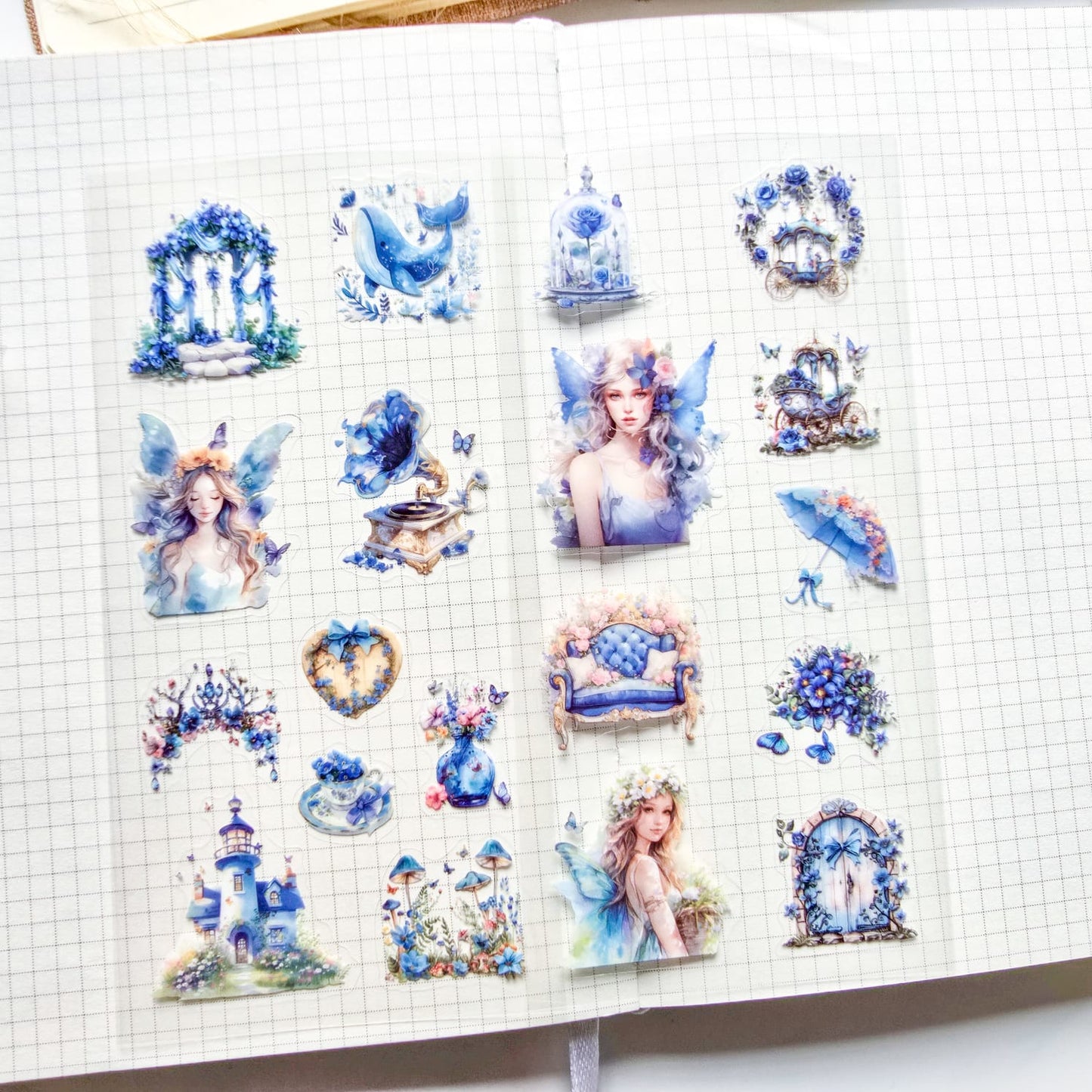 XYHM402 - sticker pack Star Language Flower Dream series retro cut film handbook pet material stickers 6 pieces into 4 types