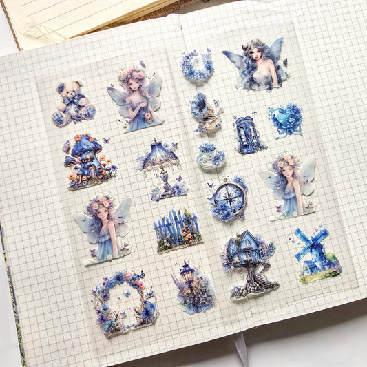 XYHM402 - sticker pack Star Language Flower Dream series retro cut film handbook pet material stickers 6 pieces into 4 types