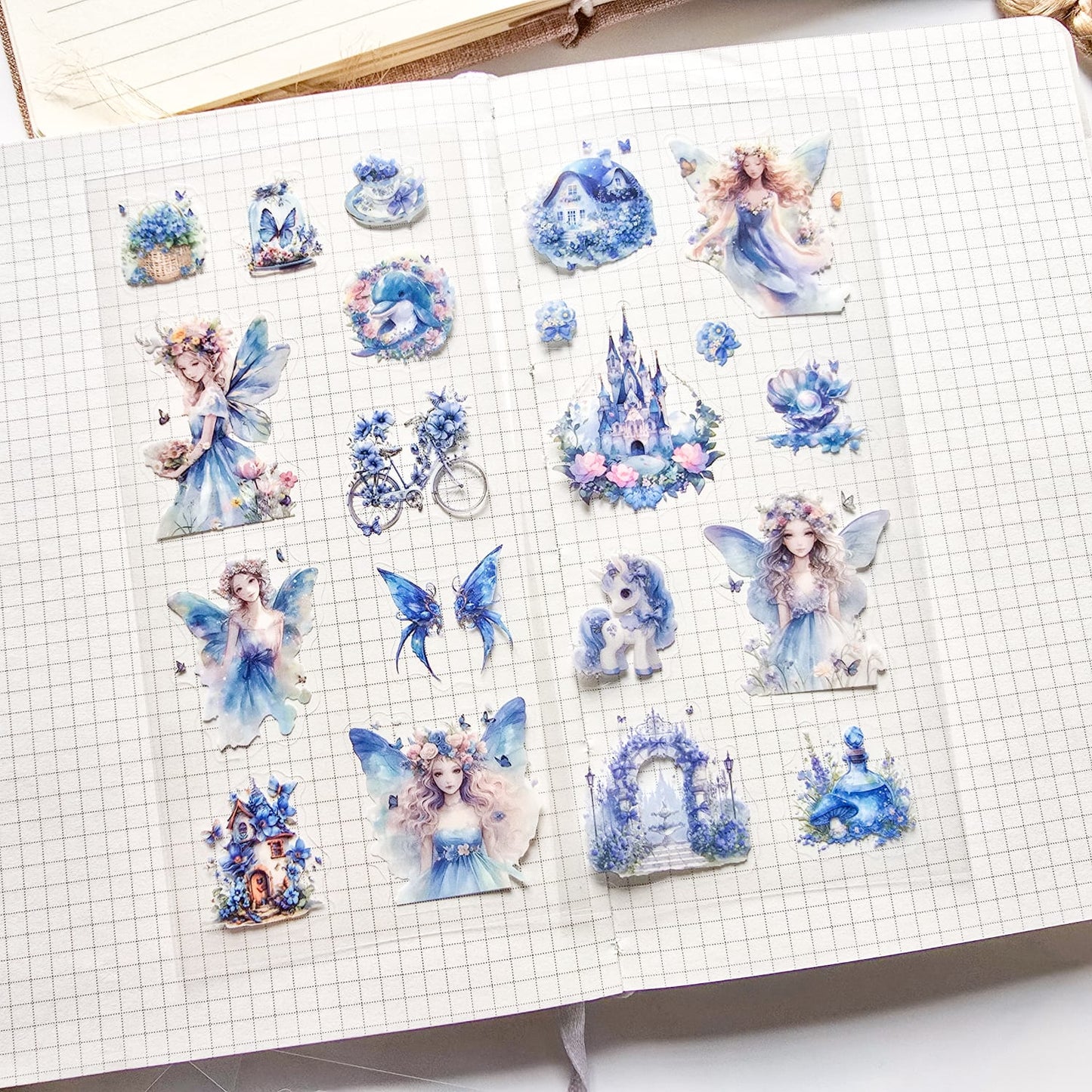 XYHM402 - sticker pack Star Language Flower Dream series retro cut film handbook pet material stickers 6 pieces into 4 types