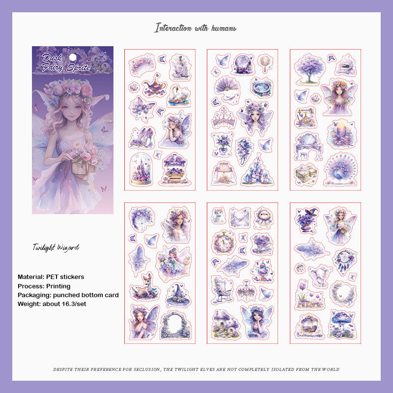 XYHM403 - sticker pack Star Language Flower Dream series retro cut film handbook pet material stickers 6 pieces into 4 types