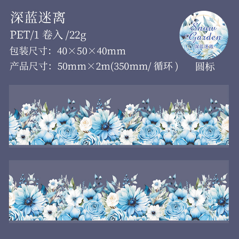 MHD-XYHY004-Floral Theme Transparent PET Sticker Roll | 50 mm | 2mtr