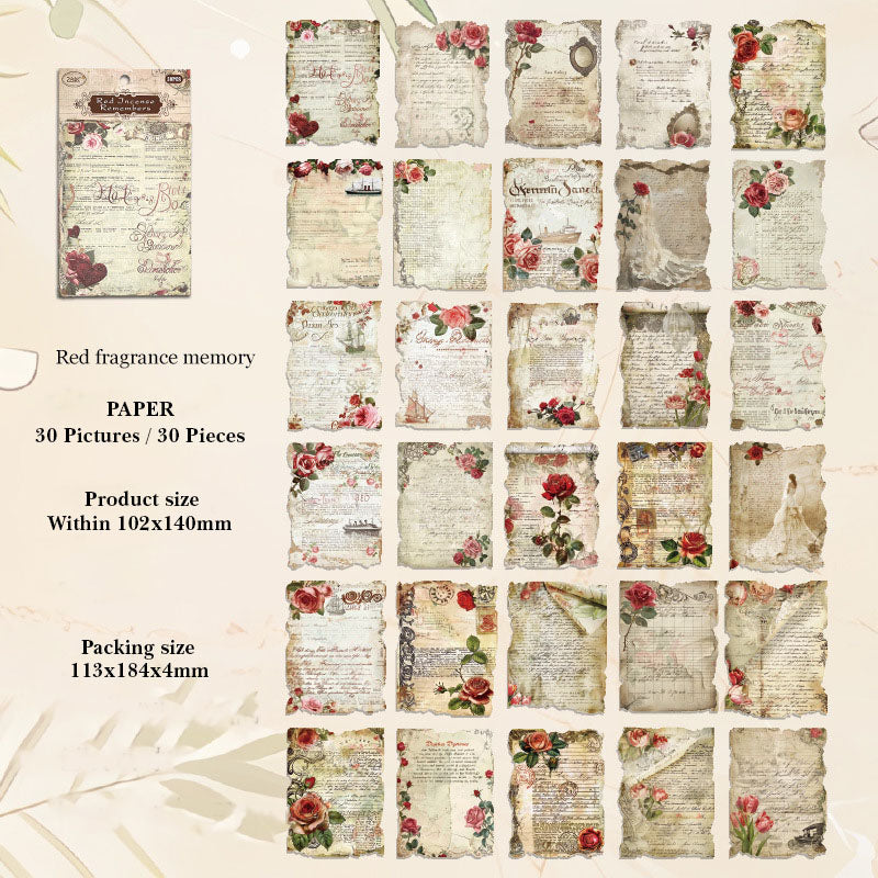 YMHJ606 - material paper Qimeng Huajian series non-sticky DIY collage retro creative notebook
