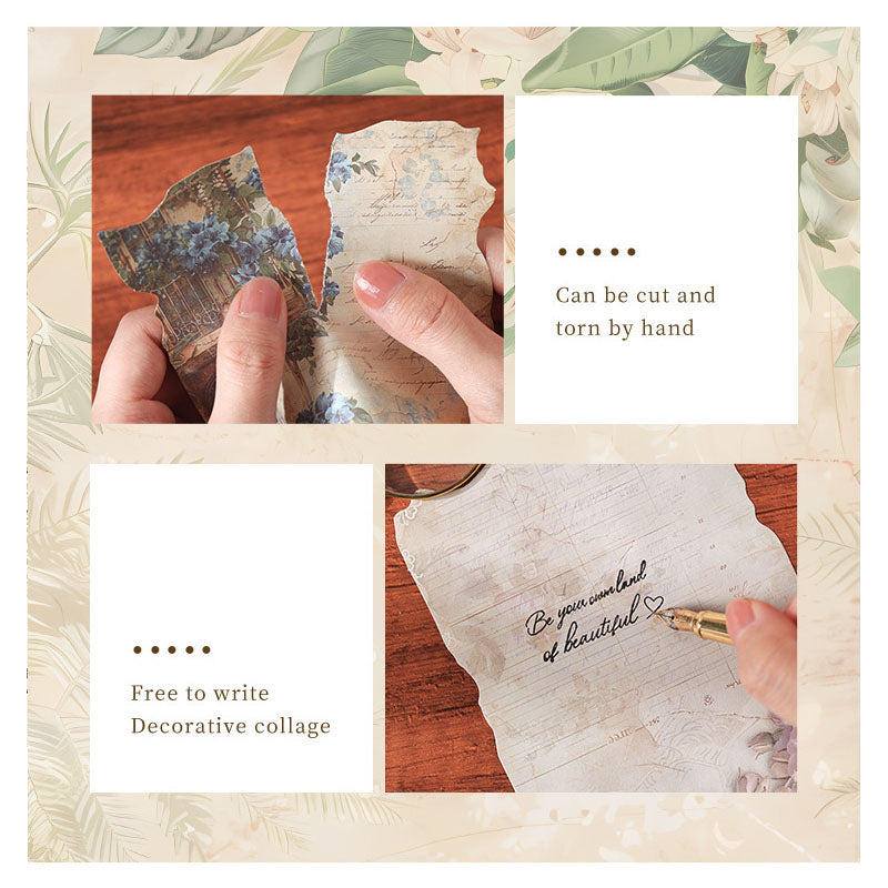 YMHJ606 - material paper Qimeng Huajian series non-sticky DIY collage retro creative notebook