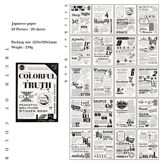 YMYS202 - stickers this humor and poetry series black and white English retro hand account material stickers diy stickers