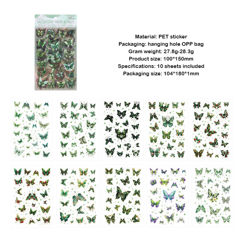 YXMD604 - sticker under the moon butterfly laser shell light hand account sticker waterproof pet film hand account material