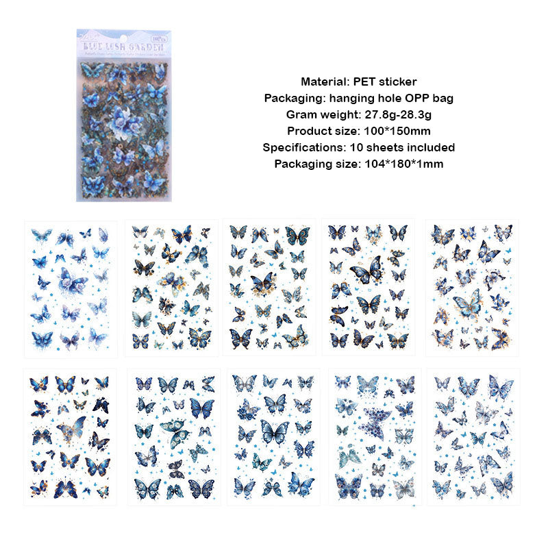 YXMD606 - sticker under the moon butterfly laser shell light hand account sticker waterproof pet film hand account material