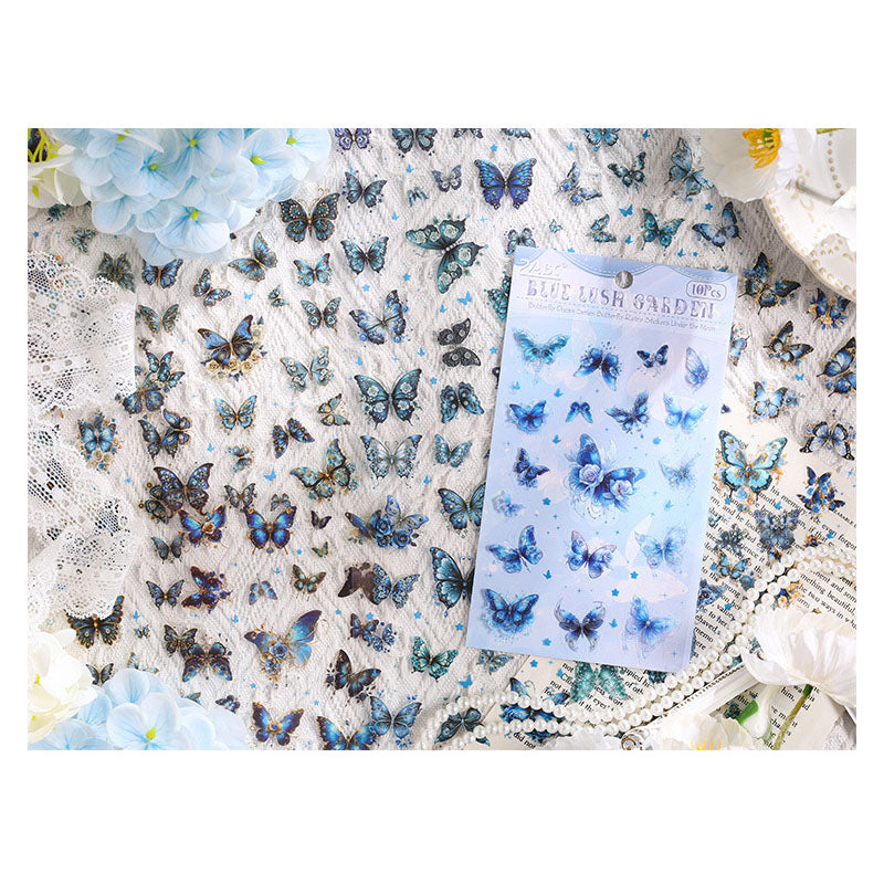 YXMD606 - sticker under the moon butterfly laser shell light hand account sticker waterproof pet film hand account material